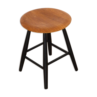 Tabouret vintage scandinave bois et teck