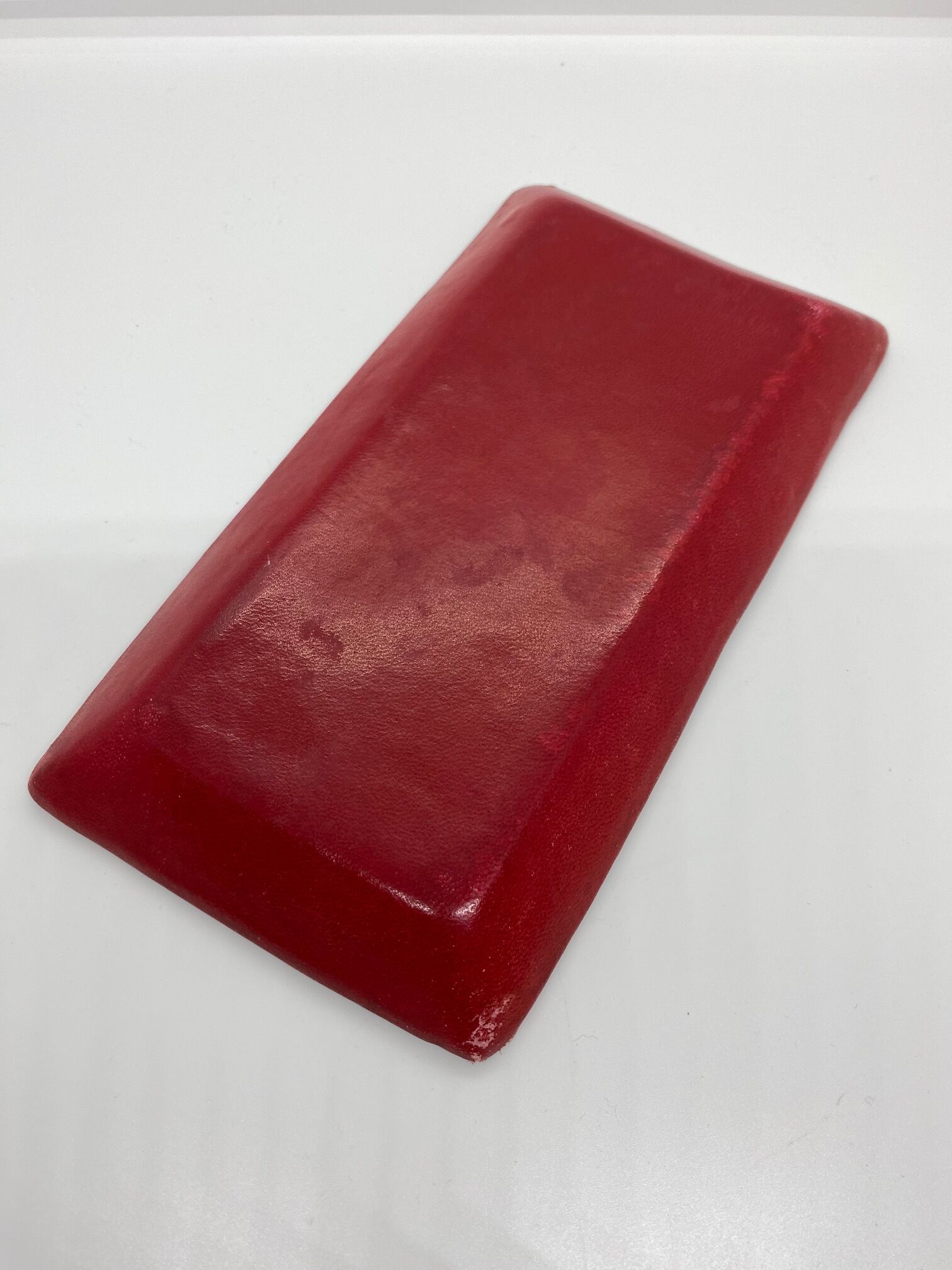 Vide poches Céramique, extérieur cuir rouge