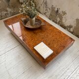 Italian coffee table elm magnifying glass