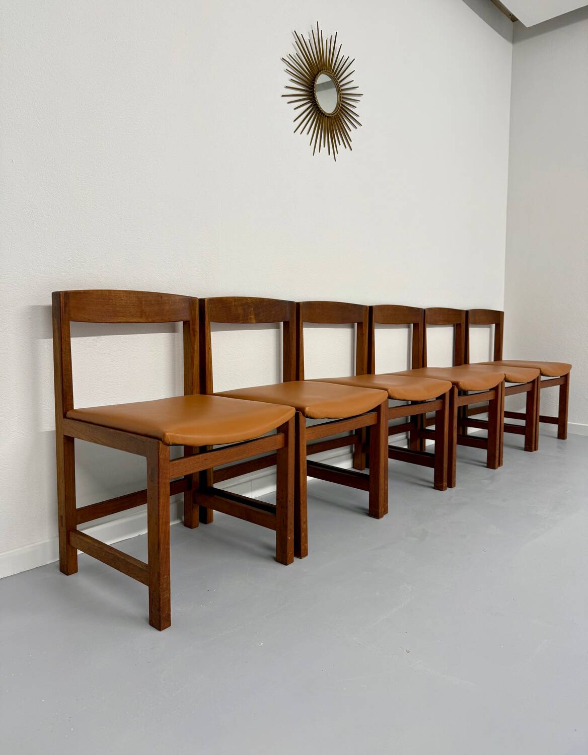 Lot of 6 old Scandinavian chairs "Corona" design 60s Lennart Bender