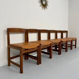 Lot of 6 old Scandinavian chairs "Corona" design 60s Lennart Bender