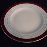 Round serving platter in opaque porcelain, digoin sarreguemines pasteur