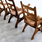Brutalist dining chairs | vintage chairs | 1950s | oak