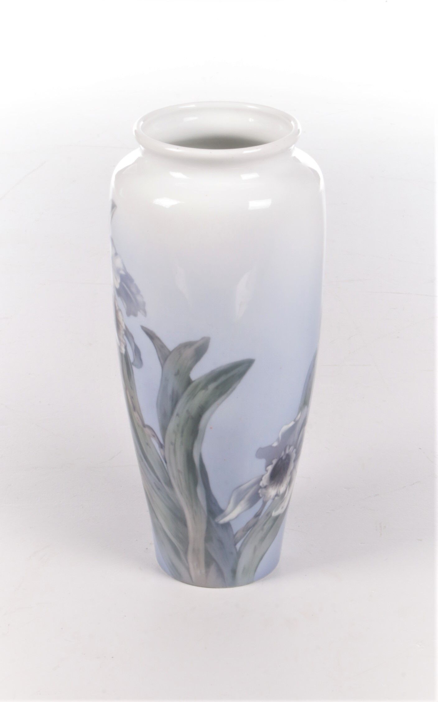 Royal Copenhagen Porcelain Vase painted with the trumpet flower.