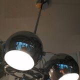 Chandelier 70/80," present time", 6 chrome globes