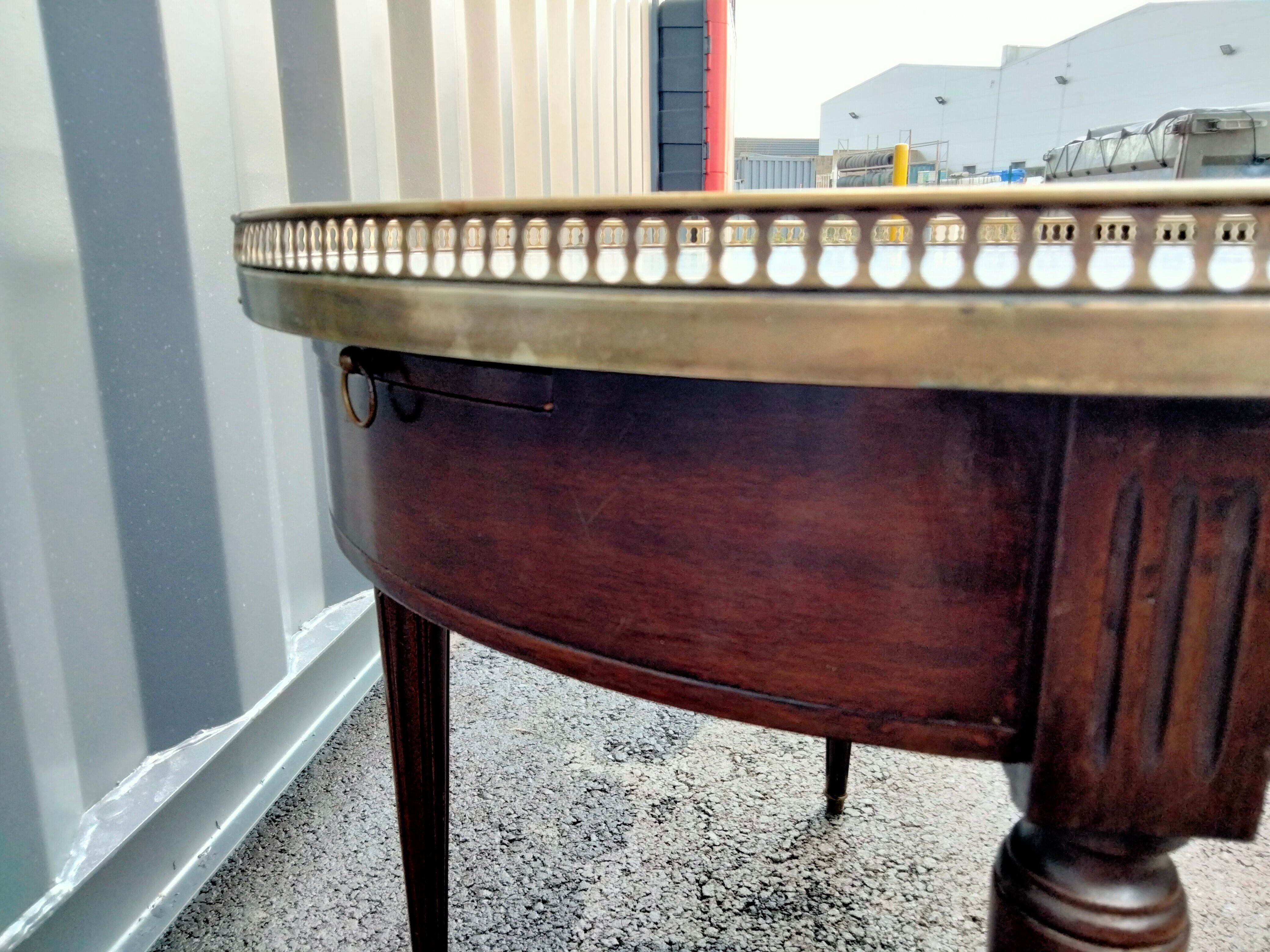 Coffee table hot water bottle marble top louis xvi old style