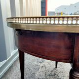 Table basse bouillotte plateau marbre style louis xvi ancienne