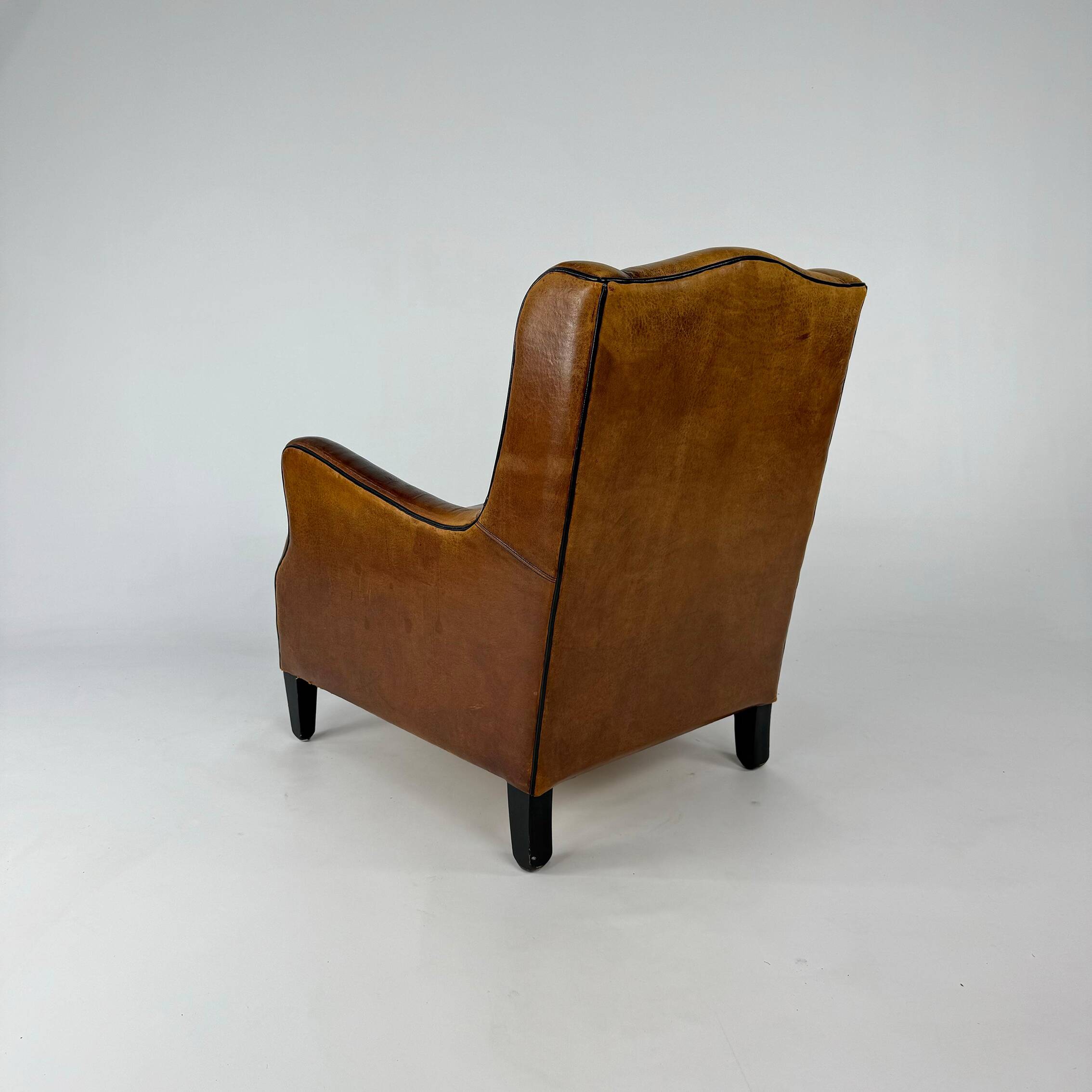 Vintage Sheep Leather Club Chair, 1970s
