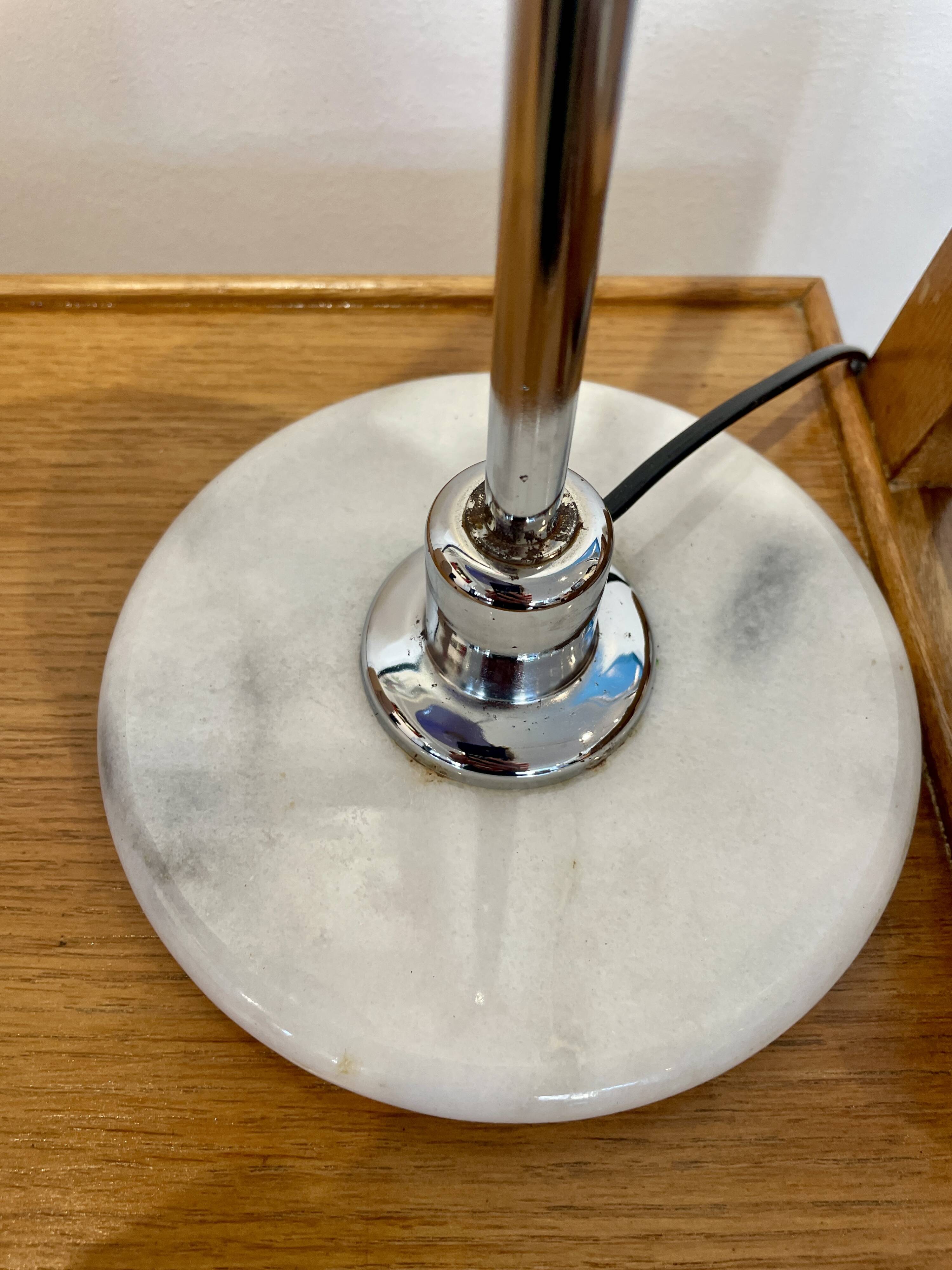 Blue opaline lamp with a marble base