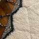Moroccan Berber carpet beni Ouarain zanafi white and black diamonds 160x250cm