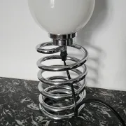 Table lamp "Spiral" Space Age style in chrome steel – 1990s