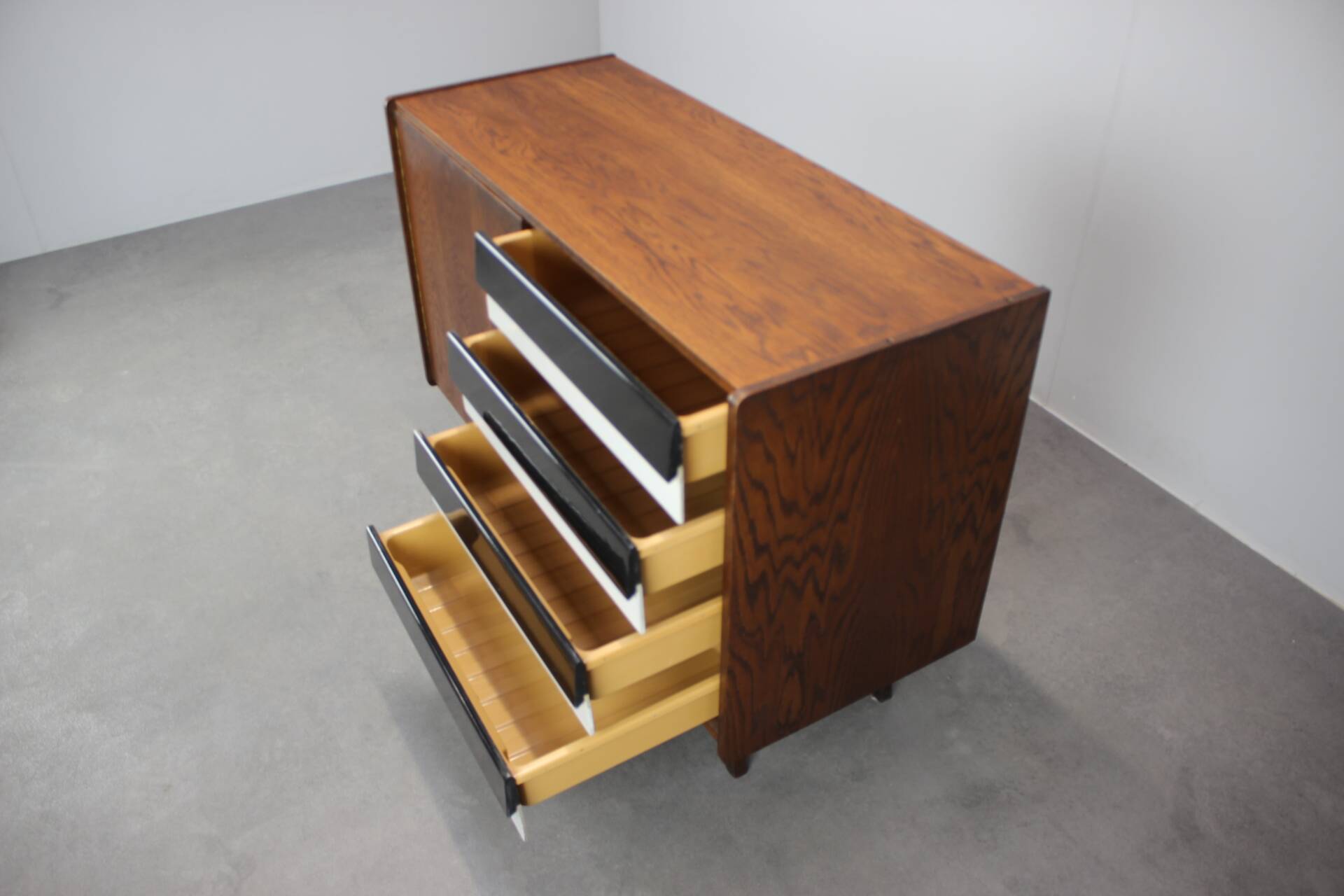 Oak chest of drawers from the 1960s by Jiri Jiroutek, Czechoslovakia