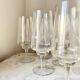 Vintage Set of 6 Etched Crystal Glasses for Wine or Cocktail,  1960s Mid-Ce