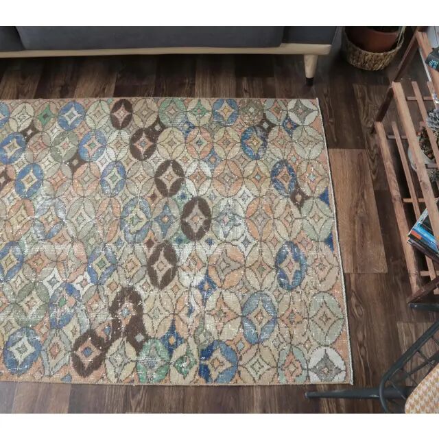1970s Turkish Handwoven Wool Runner Rug 110x206