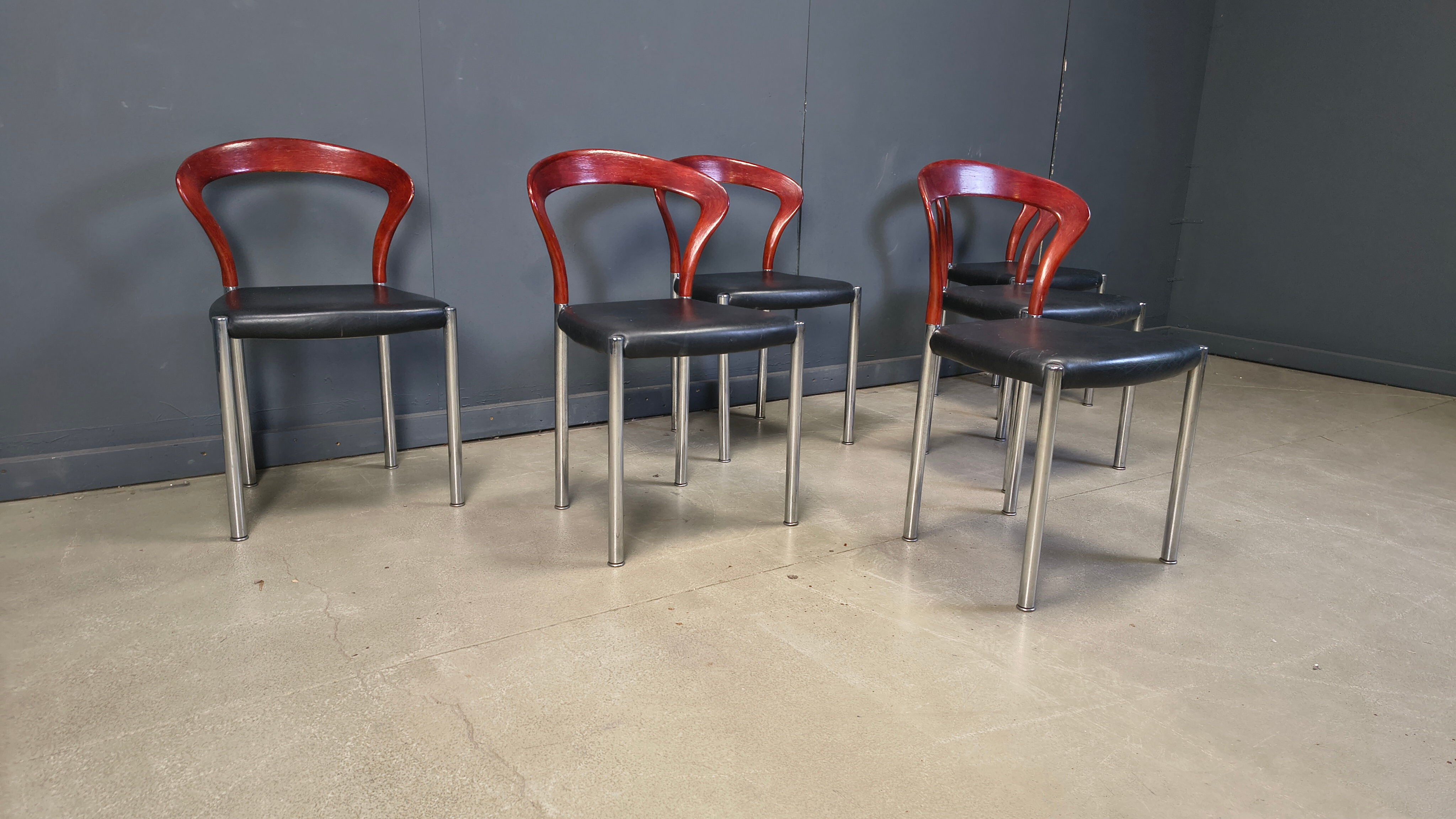 Vintage Lotus chairs by Hartmut Lohmeyer for Kusch & Co., 1970s, set of 6