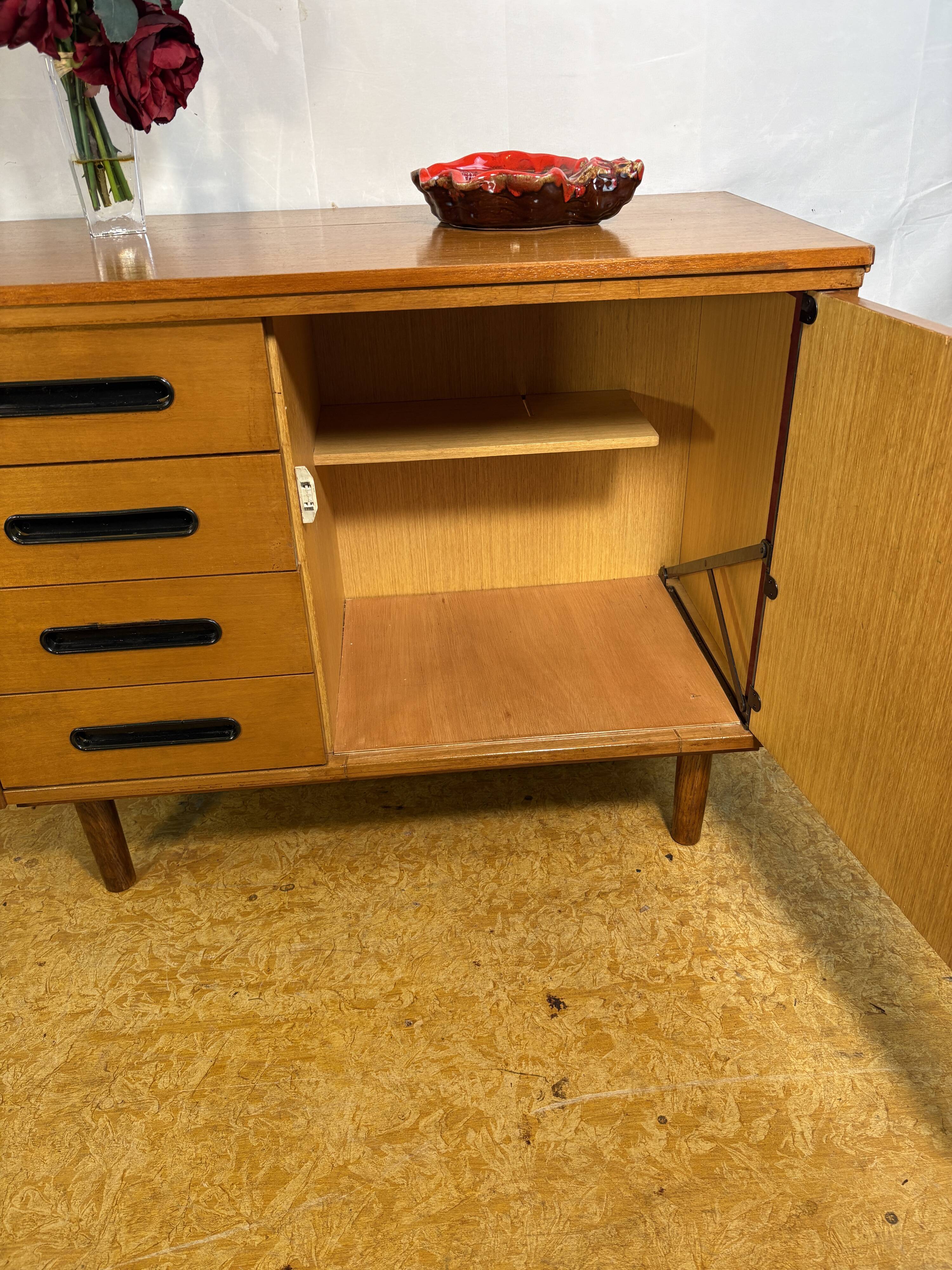 Vintage Mid-Century Teak Small Sideboard | 1960s | Scandinavian Compact