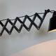 Industrial Black Enamel Scissor Wall Lamp, 1930s