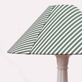 Earthenware lamp and striped lampshade