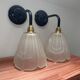 Set of two Art Deco glass wall lights