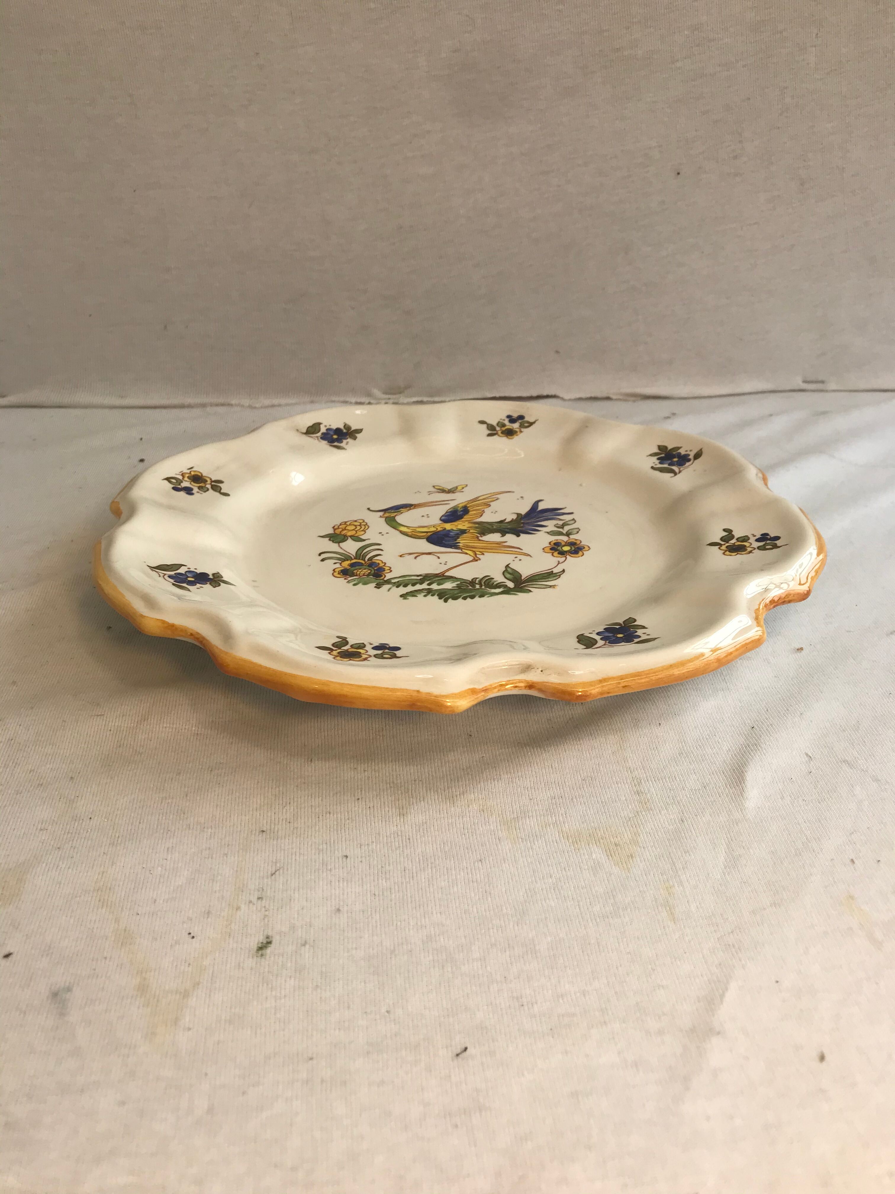 Old plate moustiers ceramics