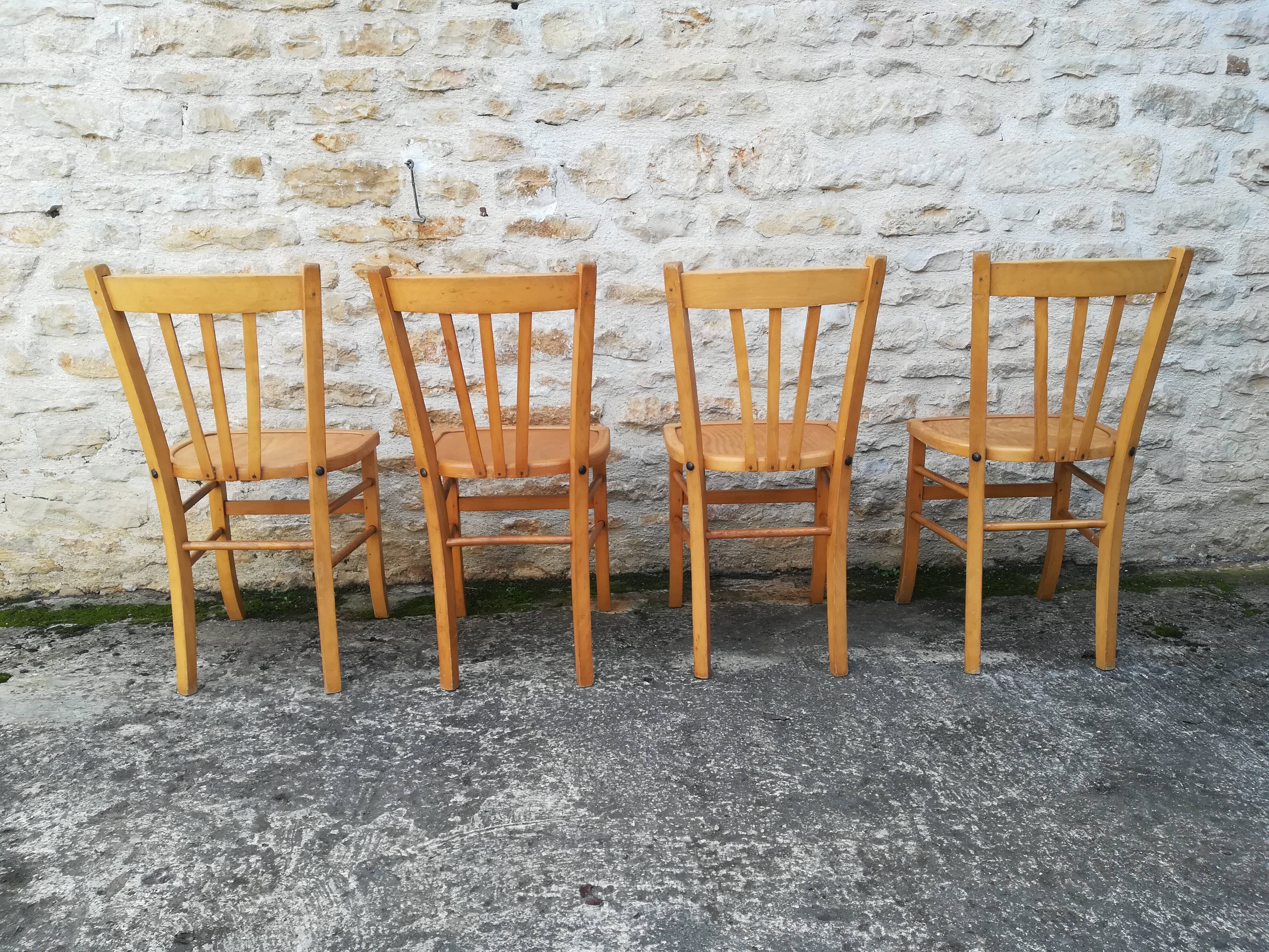Set of 8 mismatched bistro chairs