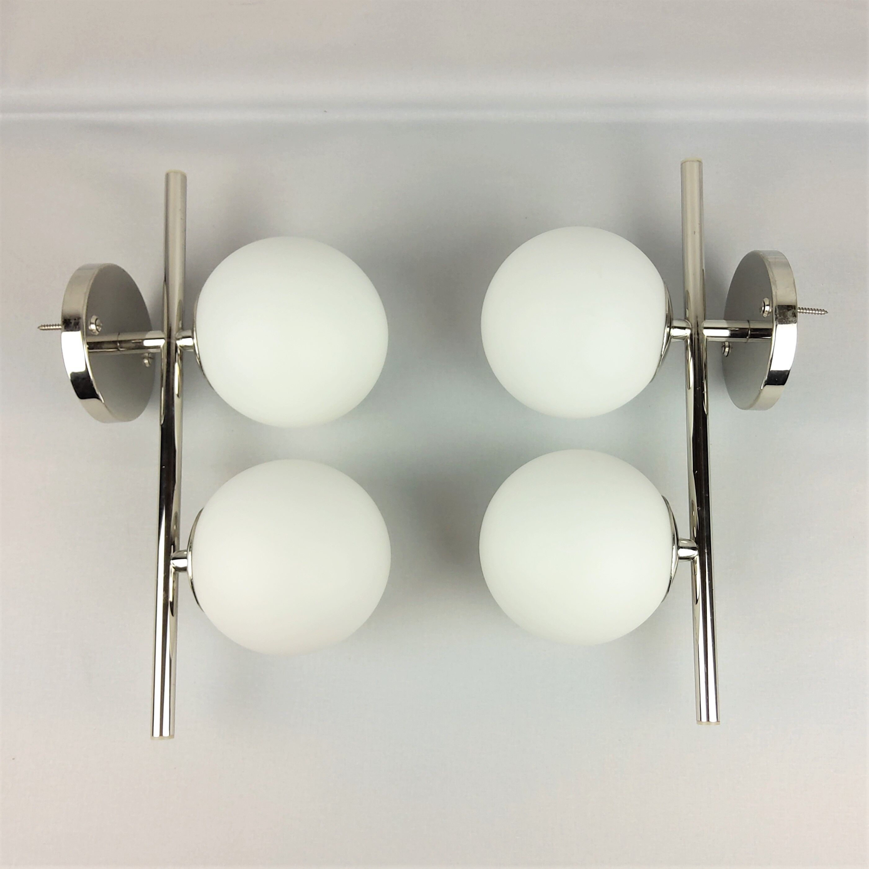 Double globe opalin sconces 1960
