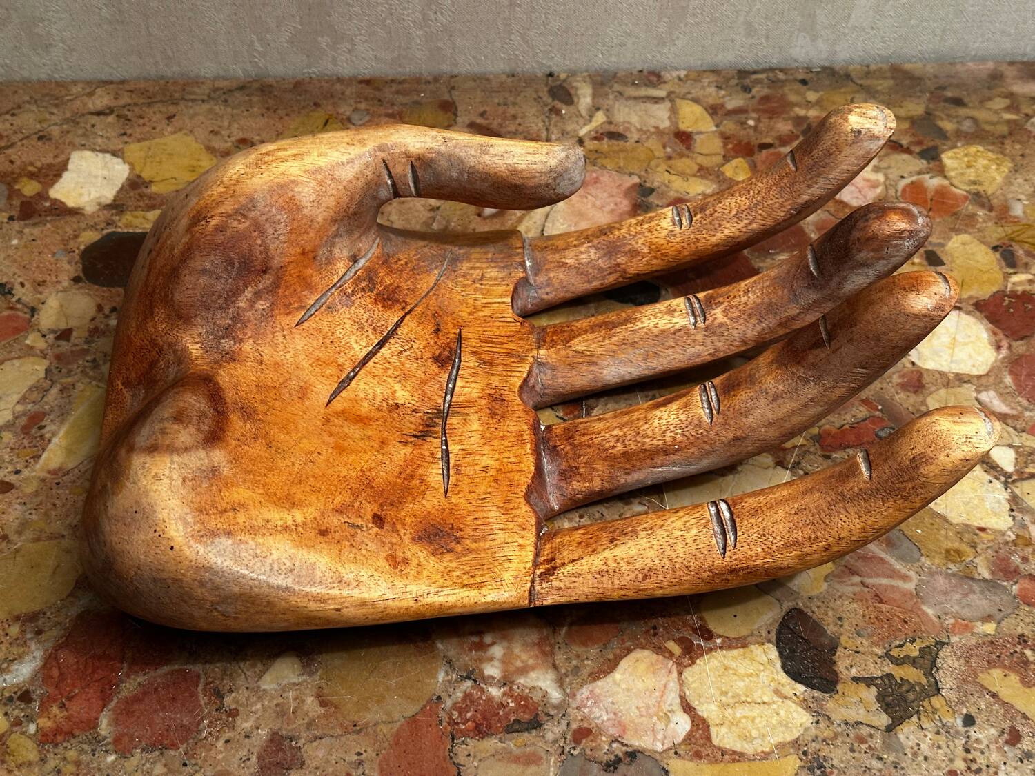 Large Carved Wooden Hand - 1950s