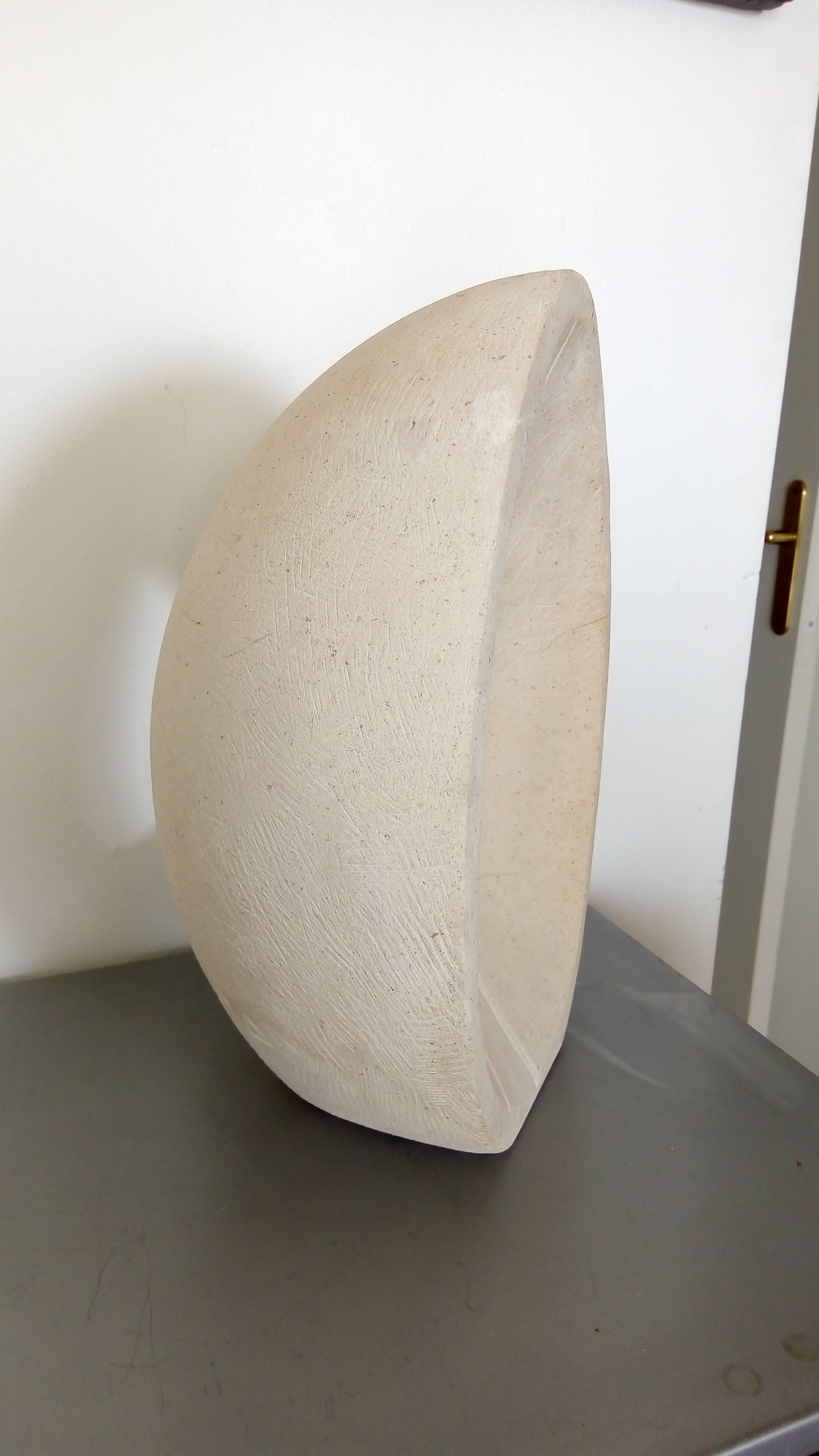 Vintage stone abstract sculpture signed Tajana