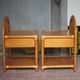 Pair of Maugrion rattan tables for Roche Bobois, rattan bedside table