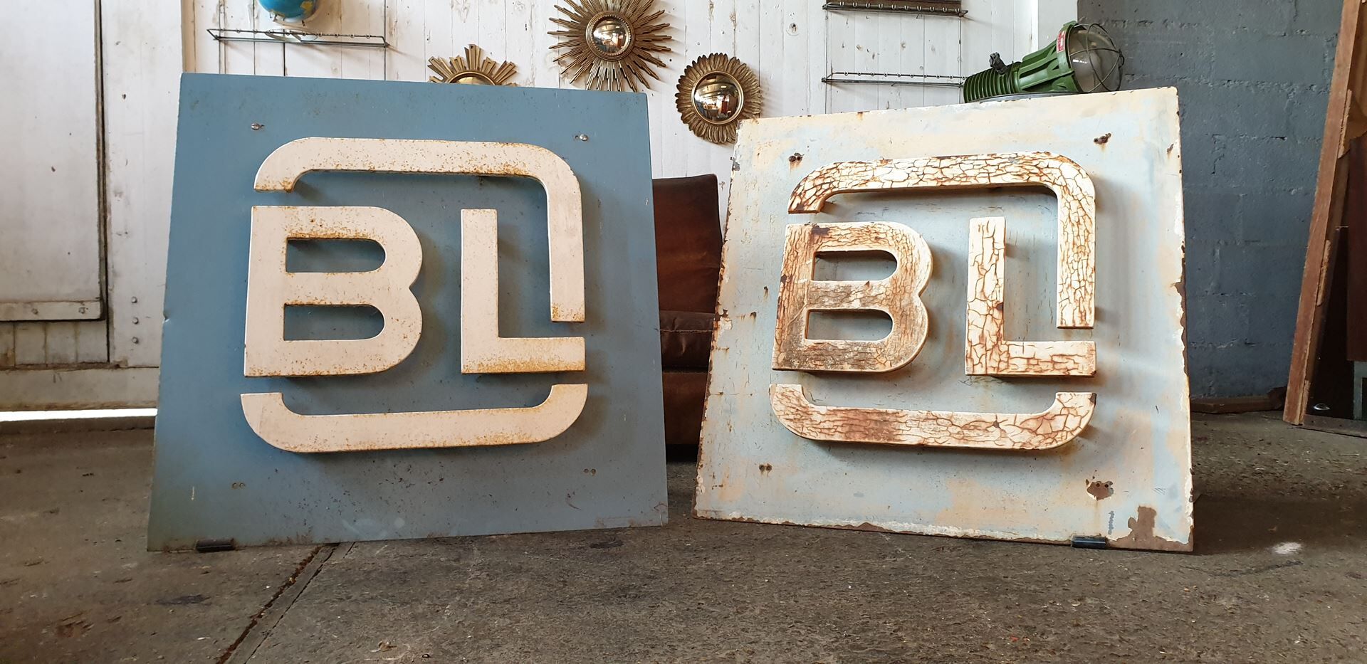 Old metal factory sign