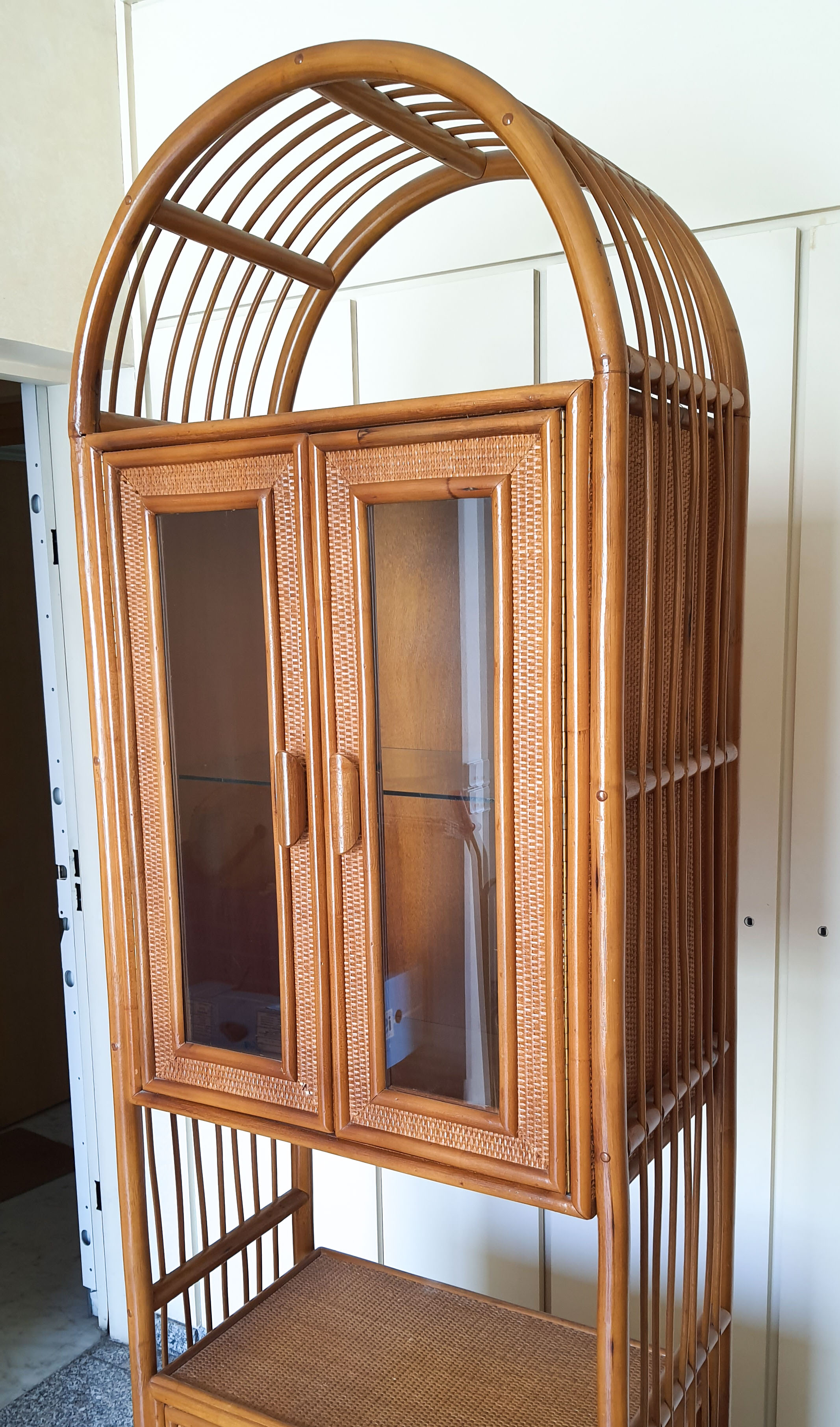 Rattan library and vintage bamboo