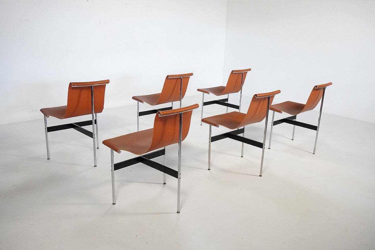 Vintage Italian T-Chairs from ICF De Padova, 1960s, Set of 6
