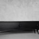Mid-Century Scandinavian Modern Dark Oak Sideboard with Wood and Metal