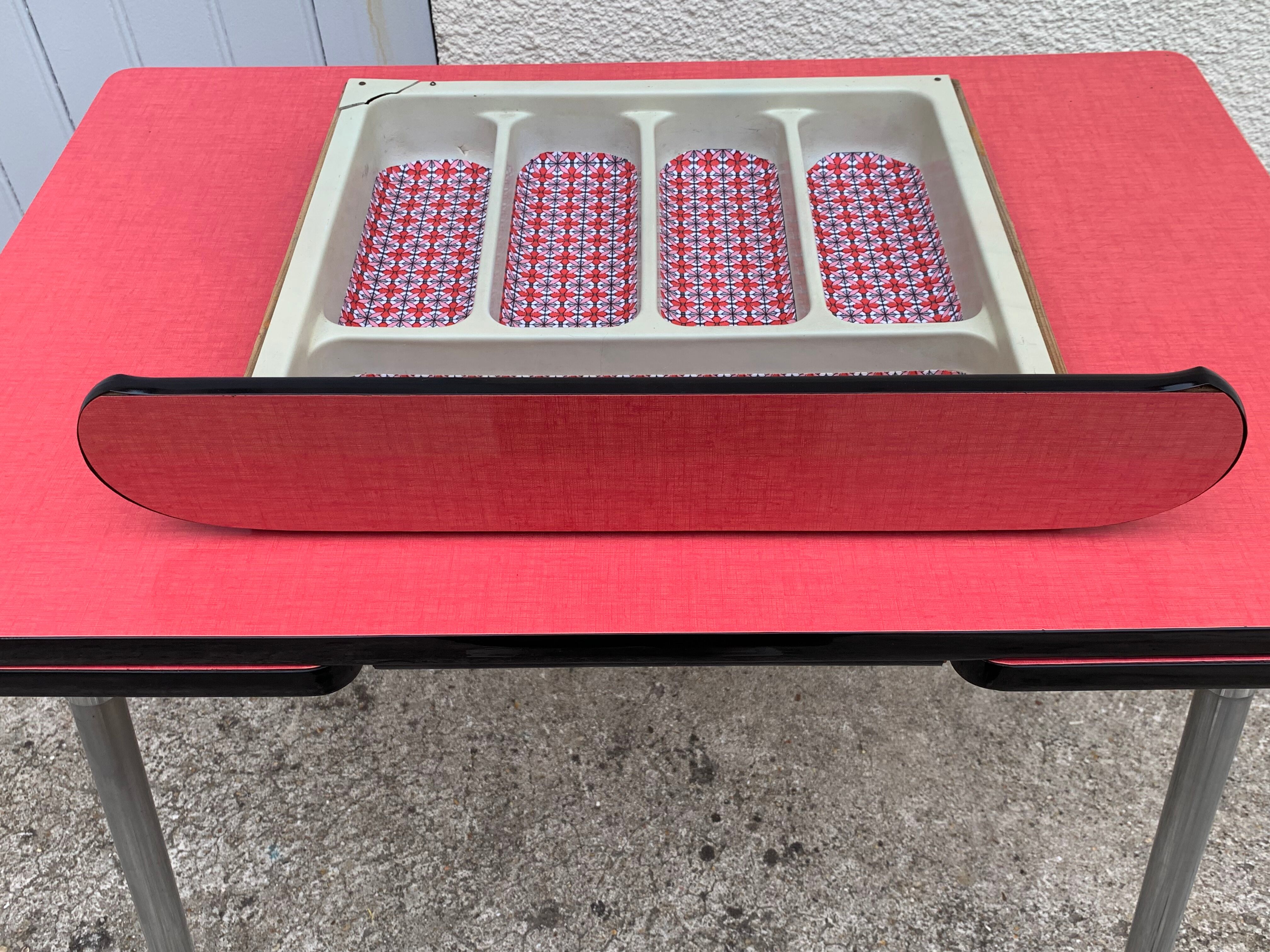Red Formica table