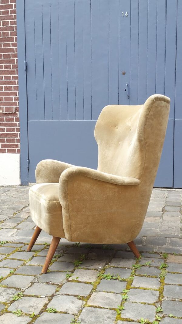 Fauteuil Danois organic wingback chairs des années 50/60 vintage
