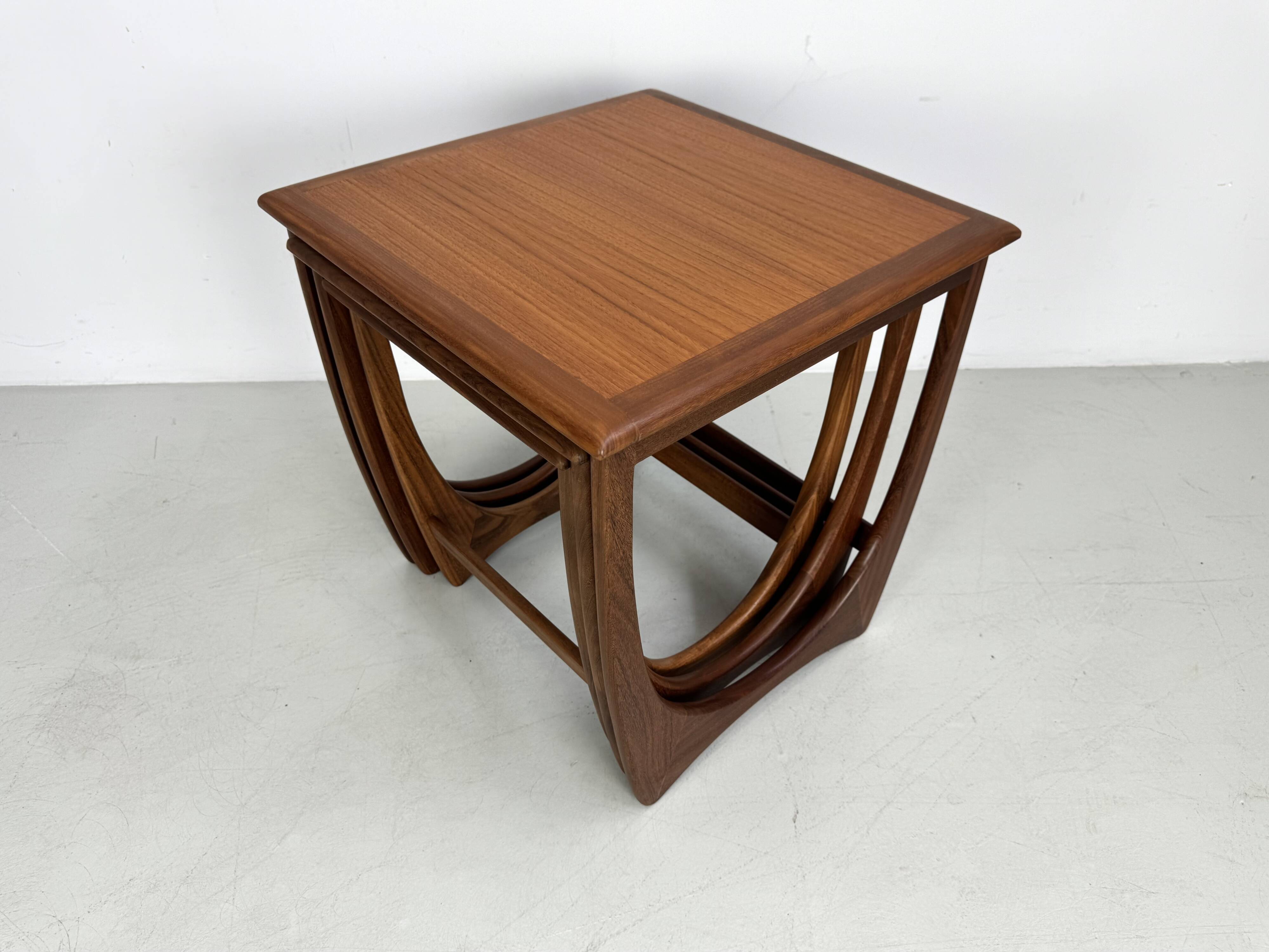 Vintage G-Plan nesting table set designed by V. Wilkins in the 1960s.