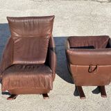 Pair of rocking chairs by De Sede, Switzerland 1970 in brown buffalo leather.