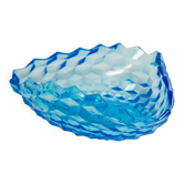 Vintage light blue decorative plate in glass - Italy, 1960s