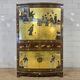 Cabinet chinois / oriental vintage avec feuille d'or / scène traditionnelle
