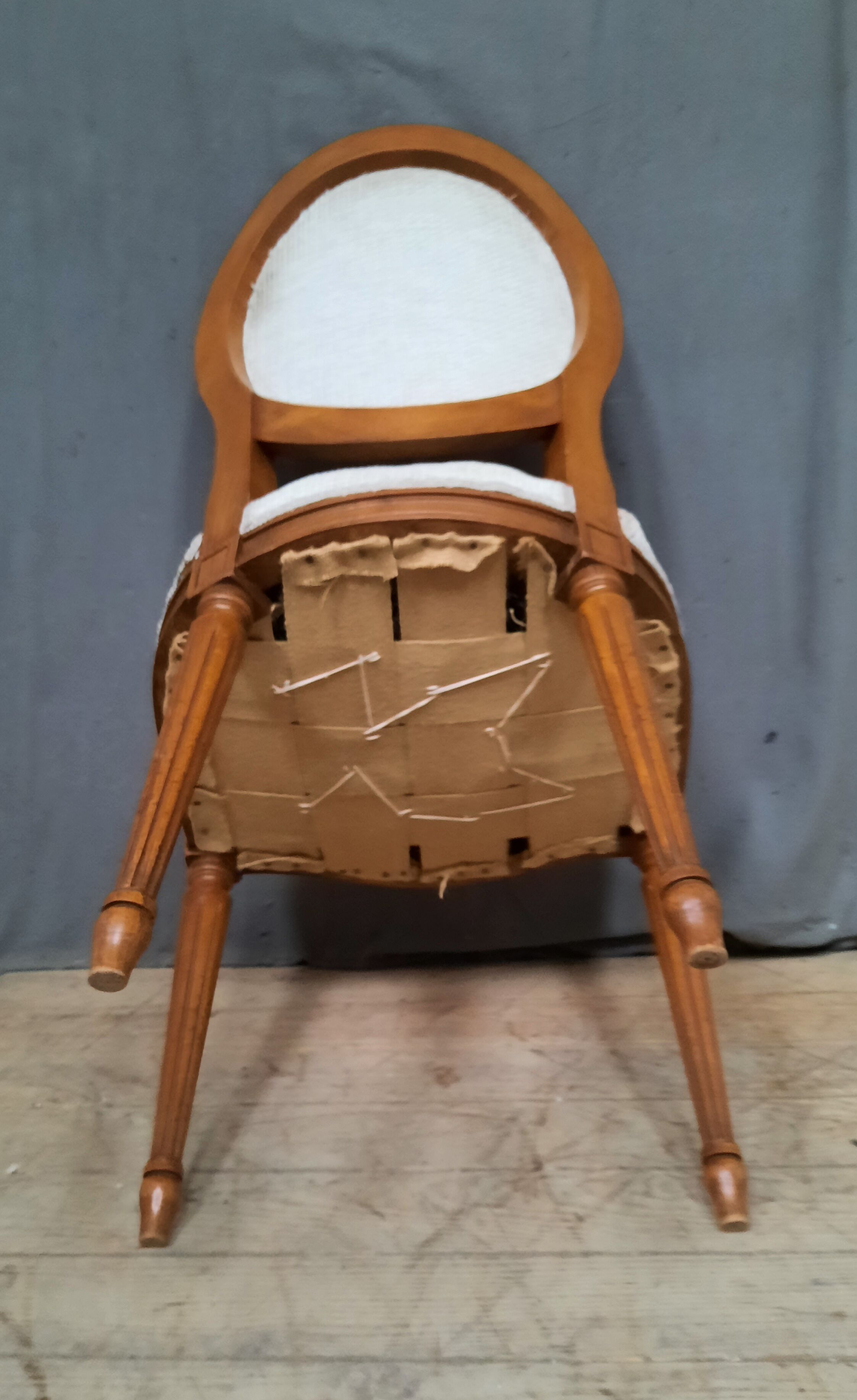 Series of 6 Louis XVI style medallion chairs