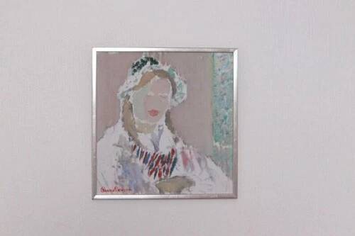 Swedish Oil on Panel “Portrait of Woman” by Rune Persson Vintage& Framed 31×30cm