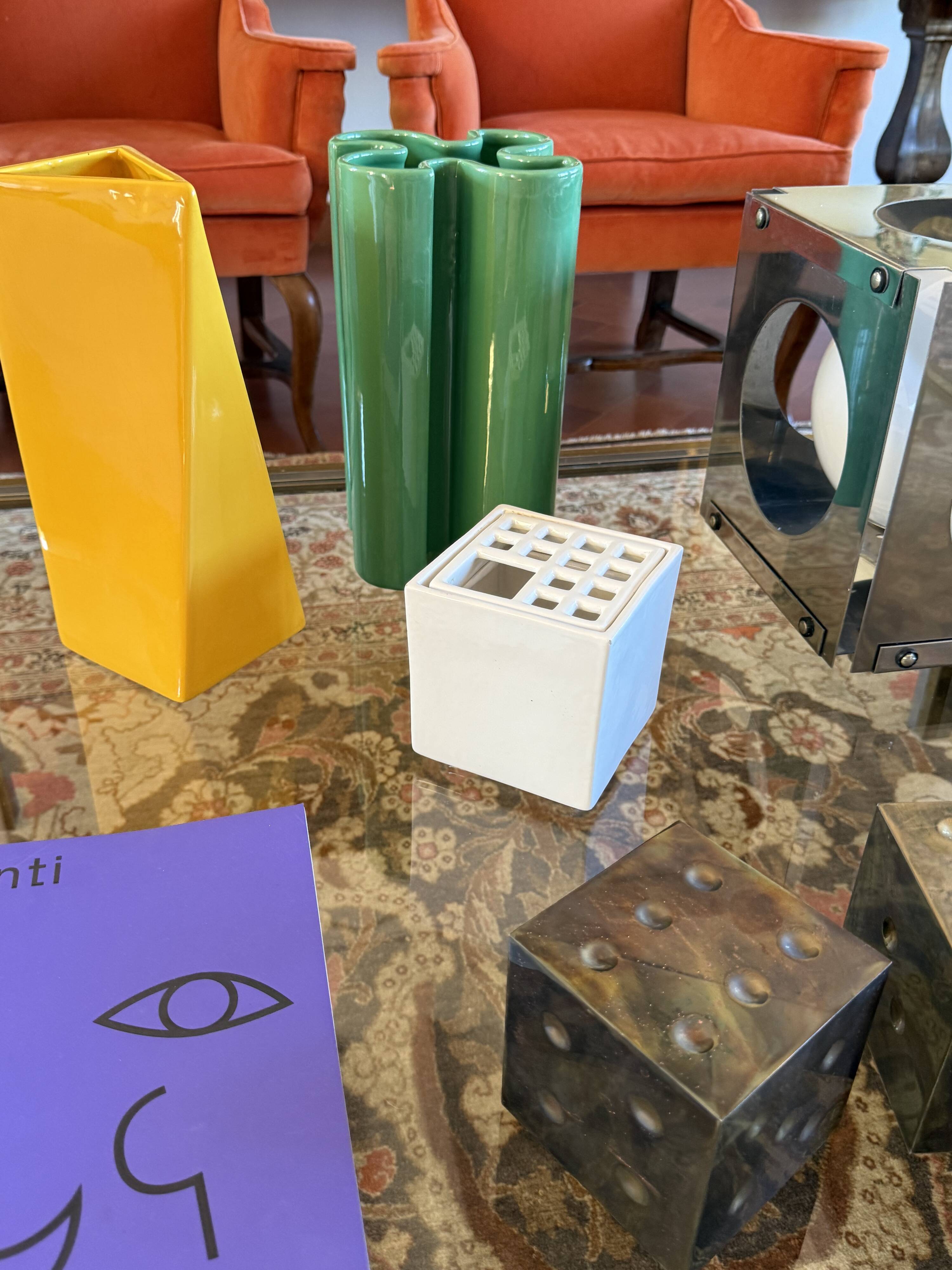 Studio Opi, White space age mod. Ikebana A ceramic vase / ashtray, Gabbiane