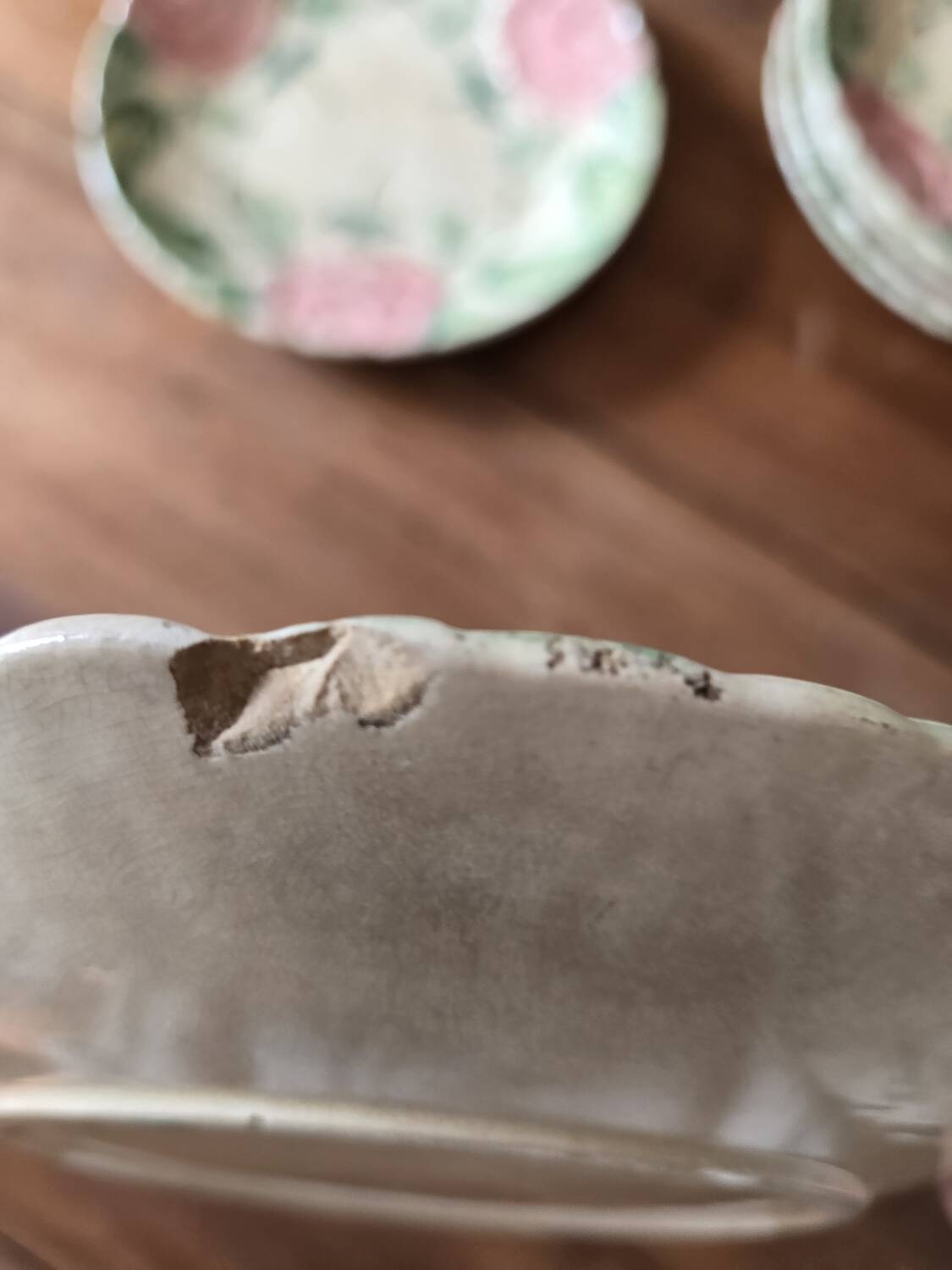 Lot de 7 assiettes Barbotine