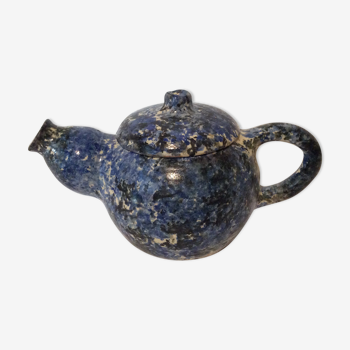 Vintage blue terracotta teapot