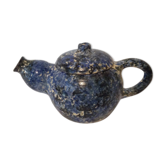Vintage blue terracotta teapot