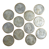 Series of 12 vintage mother-of-pearl coasters