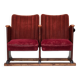 1950s, Danish theater armchairs, furniture velour, original condition.