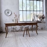 Table de ferme merisier pieds galbés XIXème