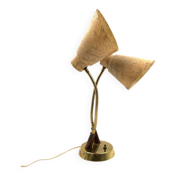 Lampe vintage à deux lumières, France vers 1960