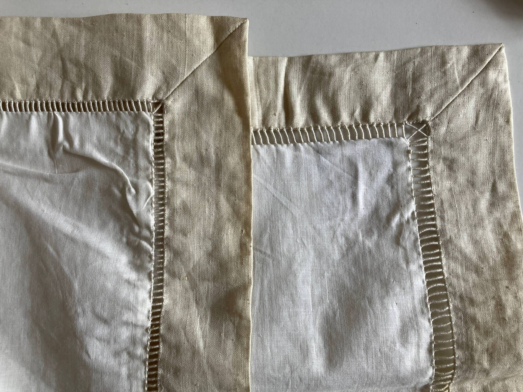 Pair of woven raw linen canvas pillowcases